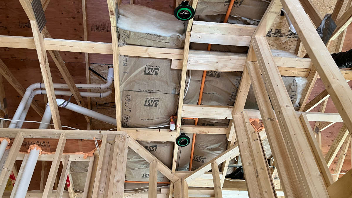 Fire Sprinkler Freeze Protection in New Construction 3 Pre-Drywall Tent Insulation